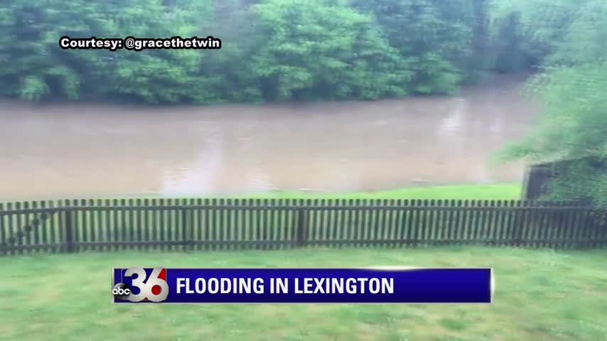 Flooding in Veterans Park in Lexington due to heavy rain 5-18-18