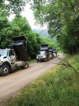 Kentucky 122 in the McDowell community of Floyd County closed by mudslide 6-12-18