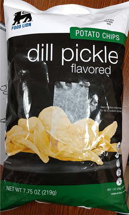 Food Lion dill pickle flavored potato chips