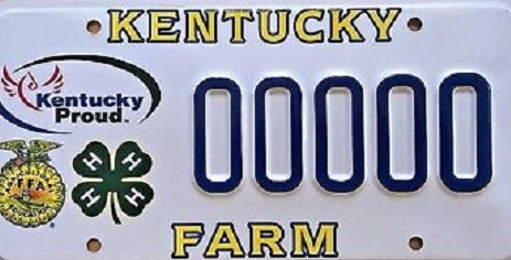 KY Dept. of Agriculture license plate.