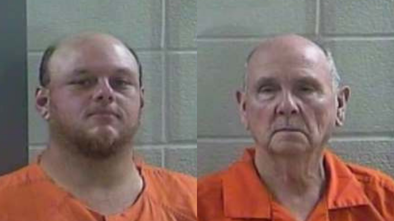 Thomas Mosley (left) and Clay Mosley (right) were charged in Laurel County after a stolen trailer was found in their yard on 9-12-18