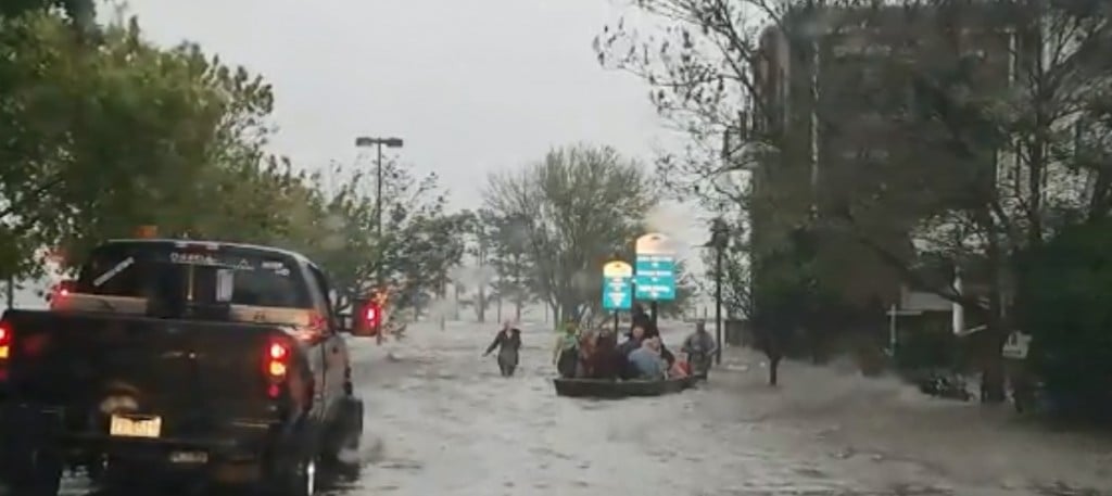 People in North Carolina being rescued in flooding from Hurricane Florence.