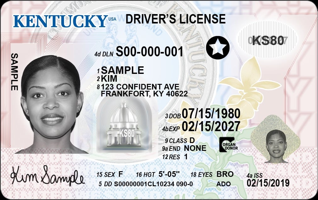 New design of Kentucky's 2019 drivers licenses
