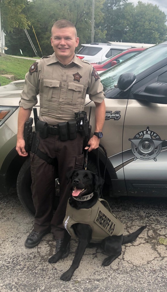 K9 Luma with the Lincoln Co. Sheriff's Office received a protective vest from a donation.