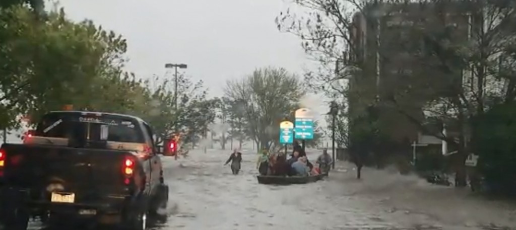 People in North Carolina being rescued in flooding from Hurricane Florence.