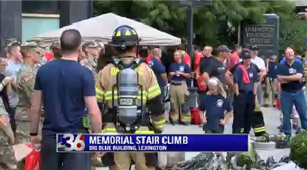 First responders took part in the memorial stair climb Saturday in Lexington.