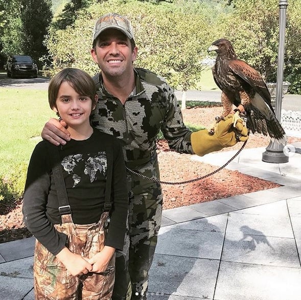 Donald Trump Jr. posts on his Instagram that he and his son were in Eastern Kentucky learning falconry.