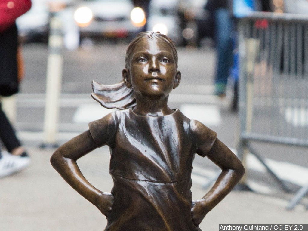 Statue of young 'Fearless Girl' stares down Wall Street bull