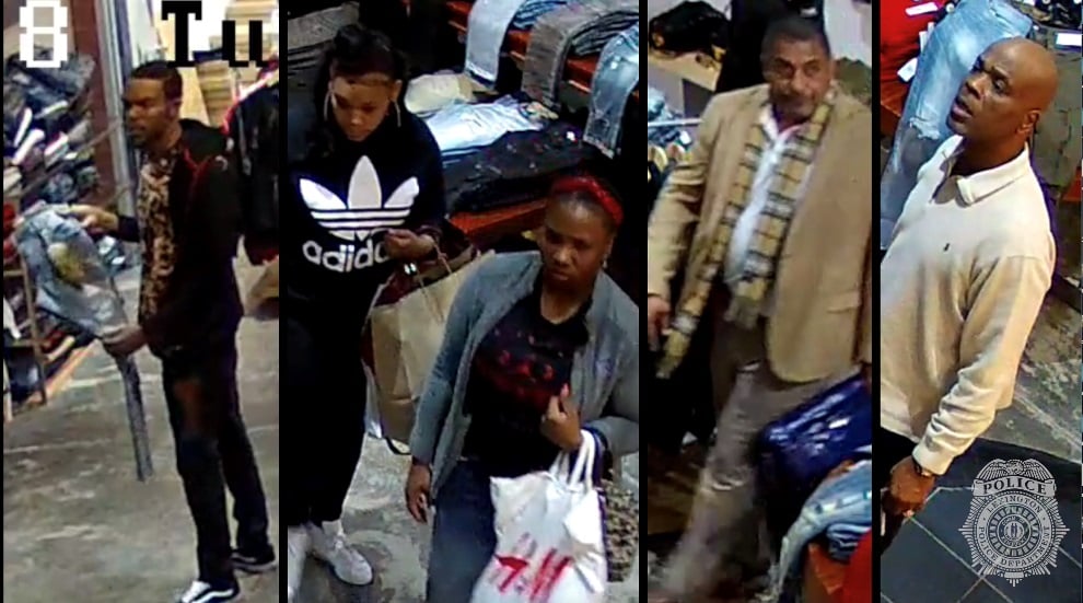 Suspects accused of shoplifting at Vengeance in the Fayette Mall.