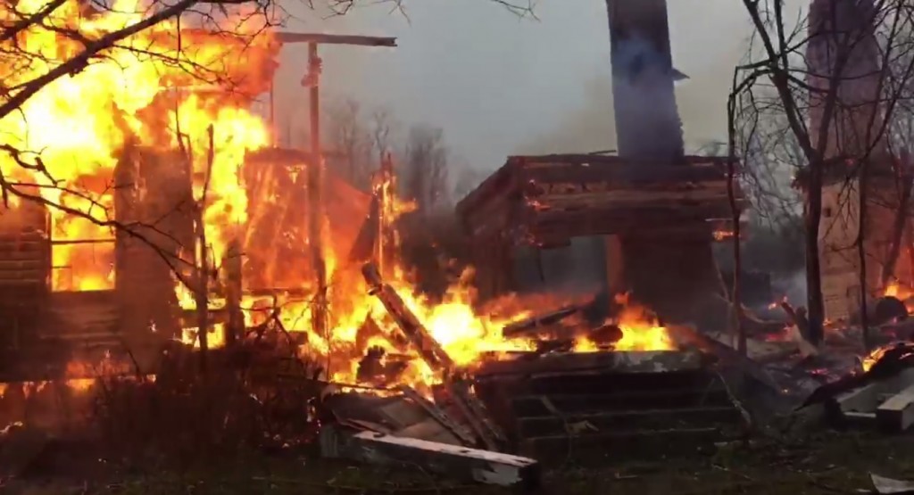 Volunteer firefighters let abandoned home burn because it wasn't accessible.