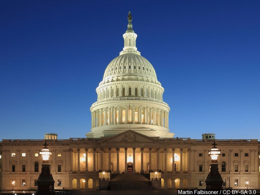US Capitol at dusk