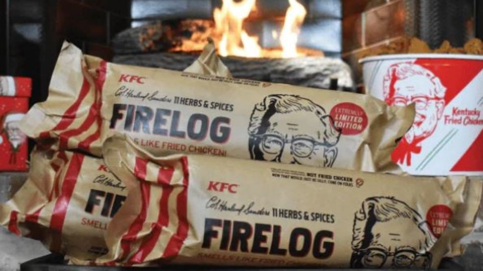 KFC is selling a firelog that smells like its famous chicken recipe.