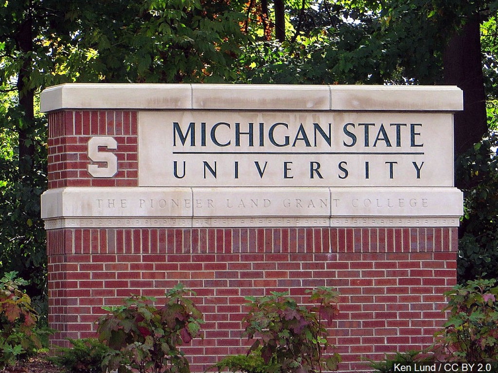 Michigan State University campus sign