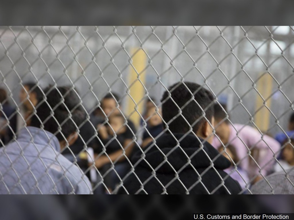 Children in custody at US Border Patrol's Central Processing Station in McAllen