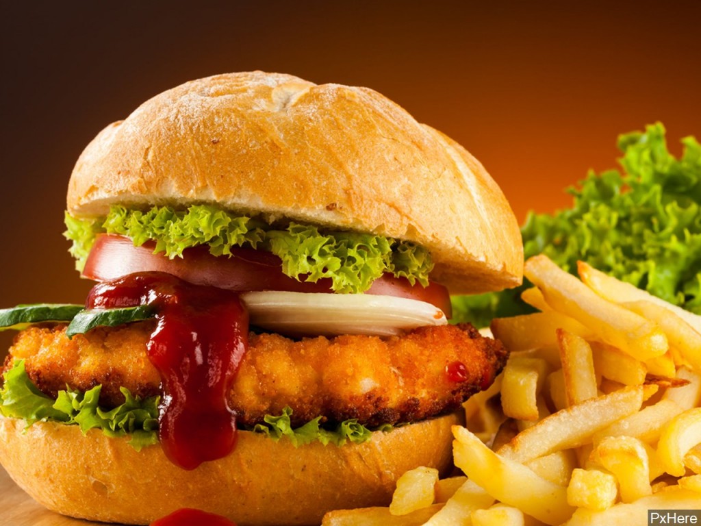 Burger and fries