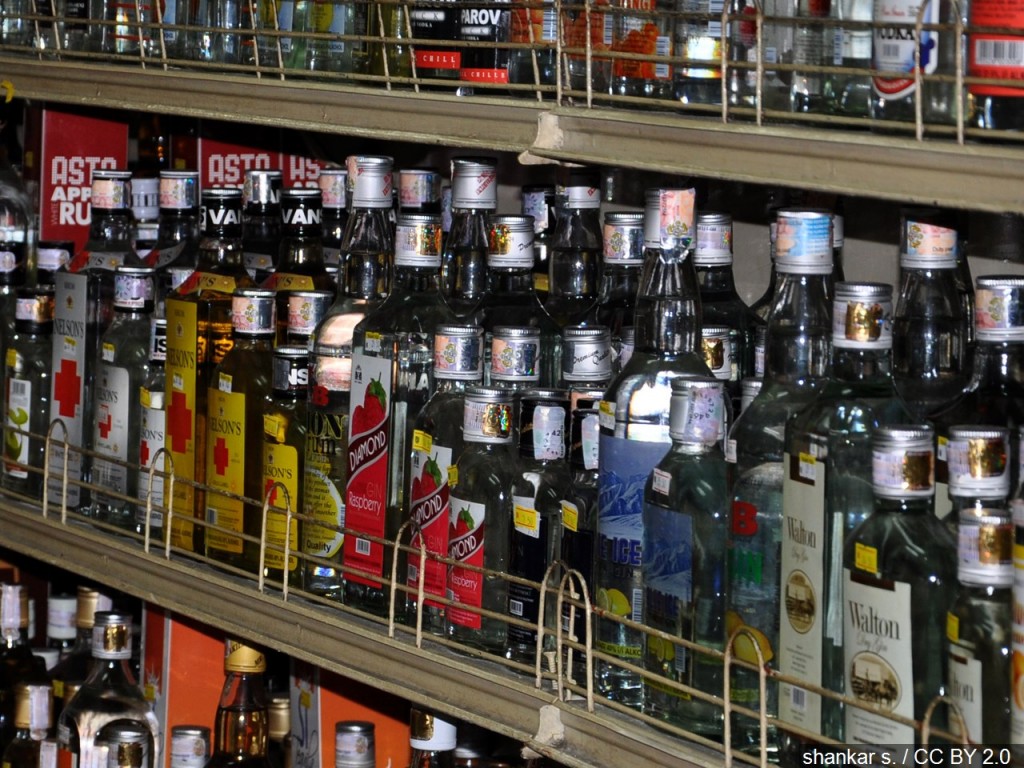 Liquor store shelves via MGN Online