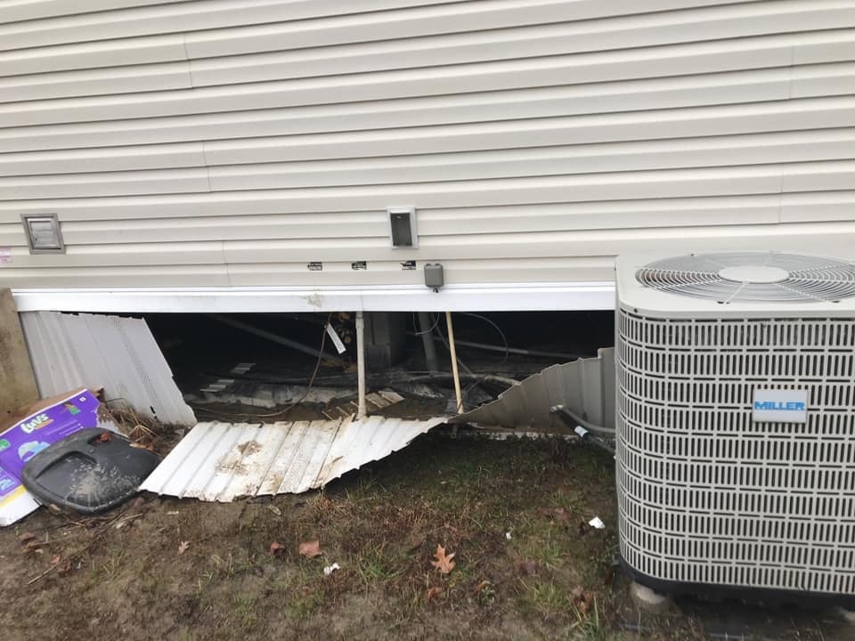 Damage done by bears in a Floyd County mobile home park.