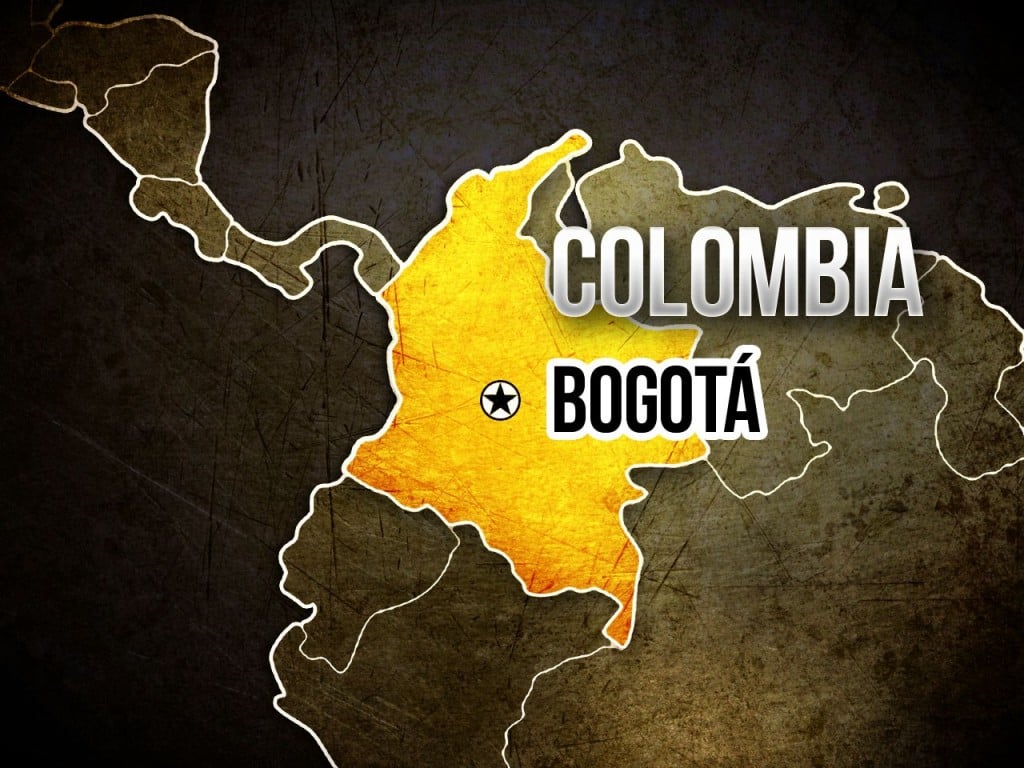 Map of Colombia with the capital city of Bogotá