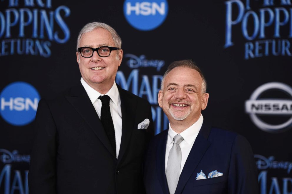 PHOTO: Scott Wittman and Marc Shaiman arrive at the premiere of Disneys Mary Poppins Returns at the El Capitan Theatre on Nov. 29, 2018 in Los Angeles.