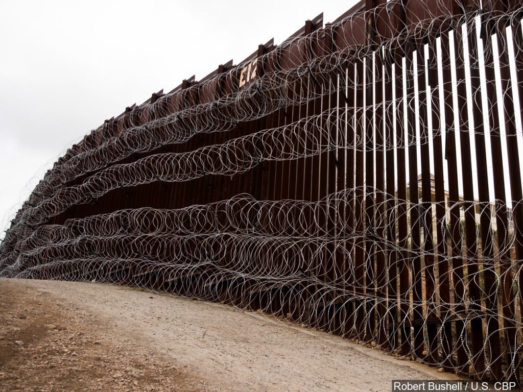 Concertina Wire added along U.S.-Mexico border wall in Nogales