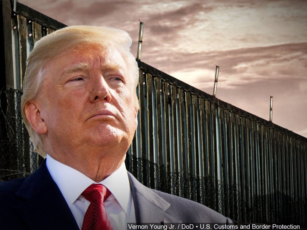President Trump and border background