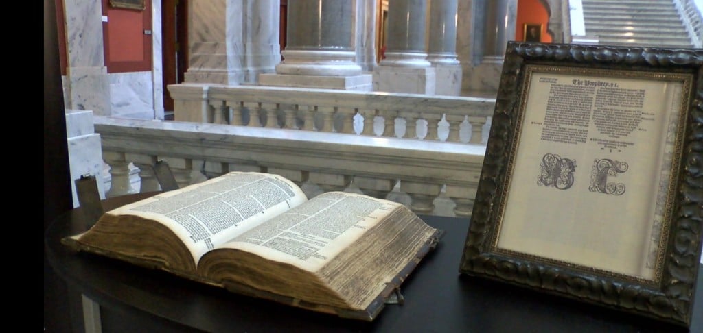 500 -year-old Bibles go on display in Frankfort.