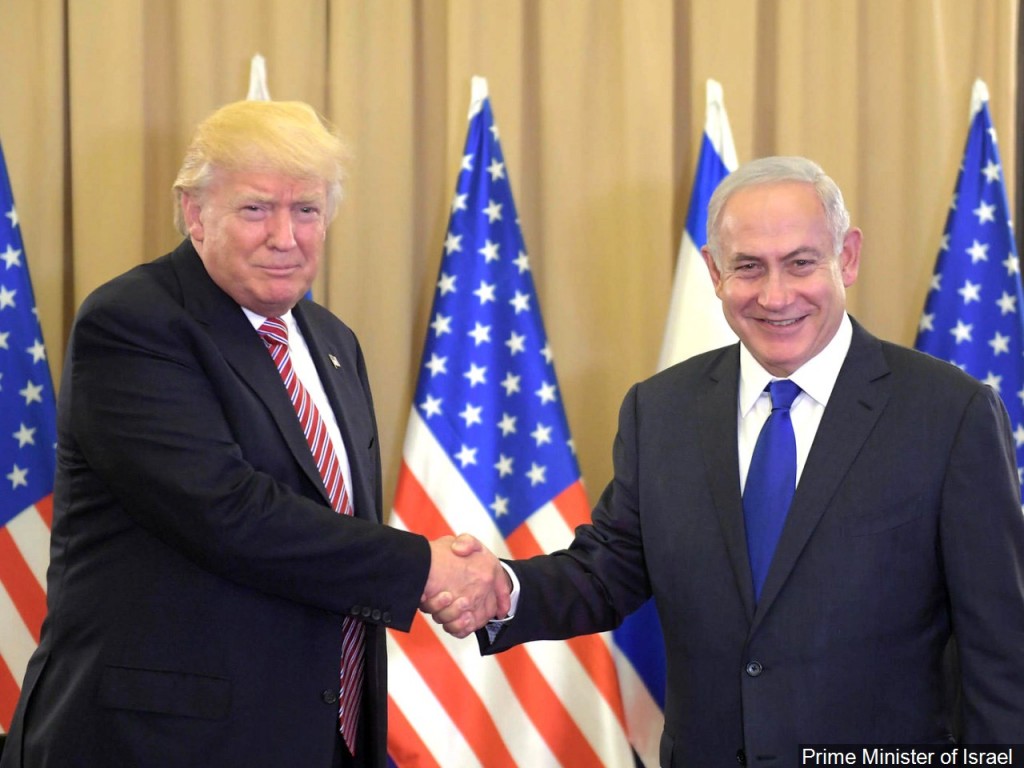 President Trump and Prime Minister Netanyahu at the start of their meeting in Jerusalem