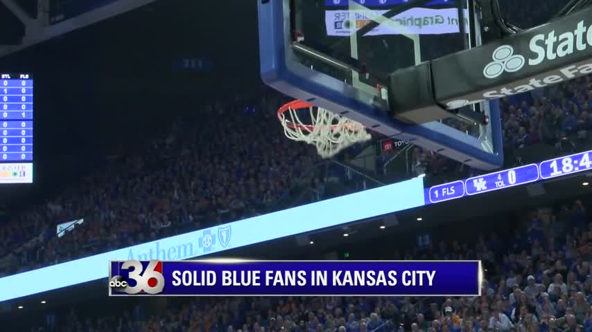 Solid Blue Fans in KC