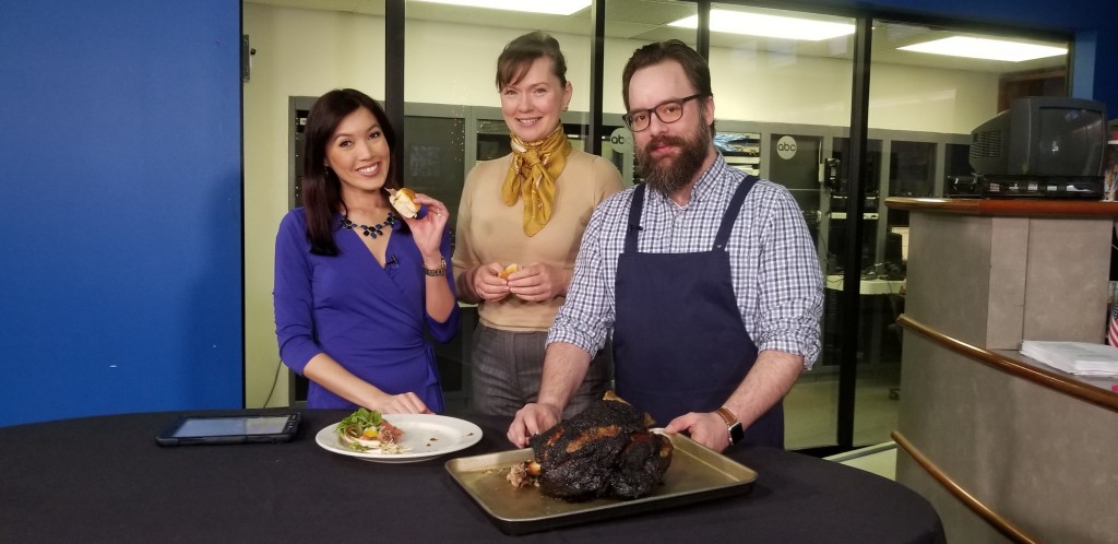 ABC36's Erica Bivens with Valerie Samutin of Freedom Run Farm and Chef Wyatt Sarbacker