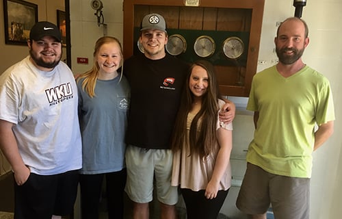 Participants in the 10th annual WKU Storm Chase class include (from left) students C.J. Padgett
