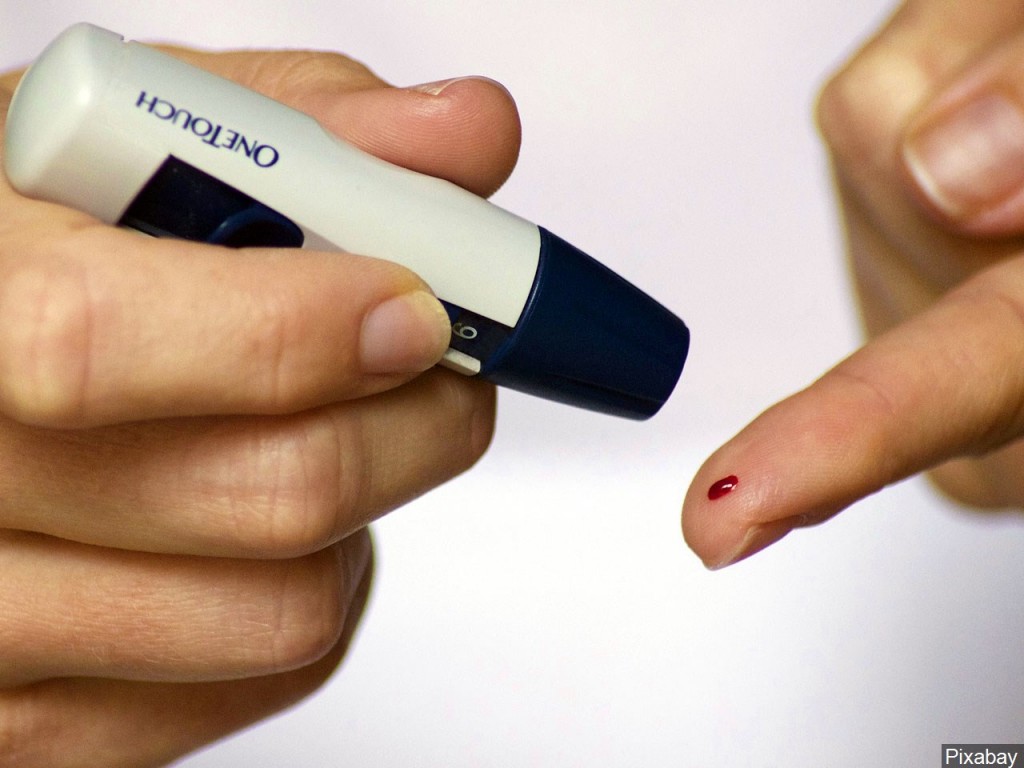 Person with diabetes checking their blood sugar via MGN Online