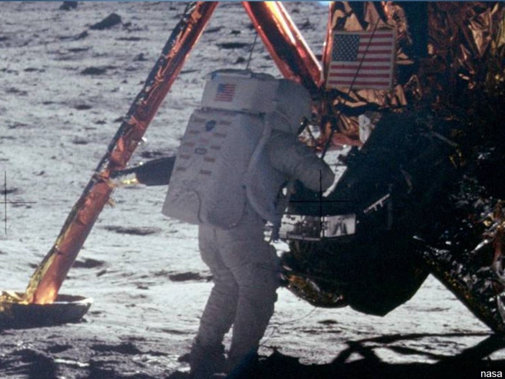 Neil Armstrong on the moon