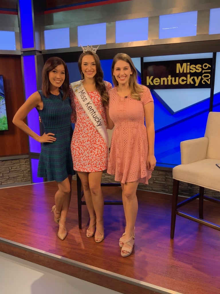 Miss Kentucky 2019's Alex Francke with ABC36's Erica Bivens and Alyssa Andrews