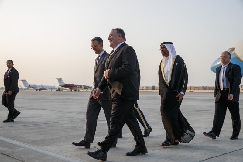 U.S. Secretary of State Mike Pompeo held talks Monday with the Saudi king and crown prince about countering the military threat from Iran by building a broad