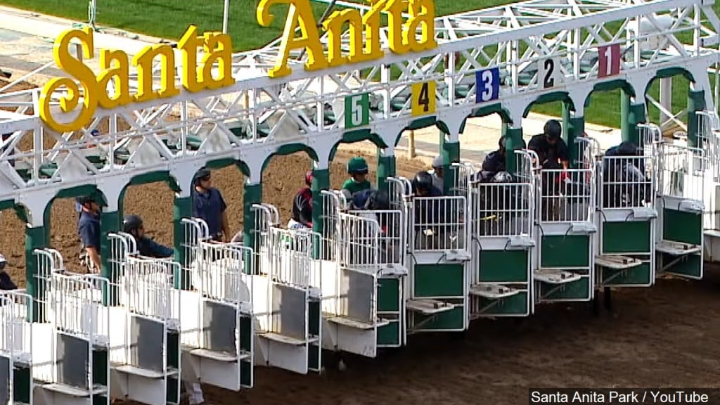 Horse racing at Santa Anita Park