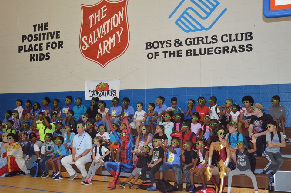 The Salvation Army teamed up with Fazoli's and Feed the Children to treat children to school supplies