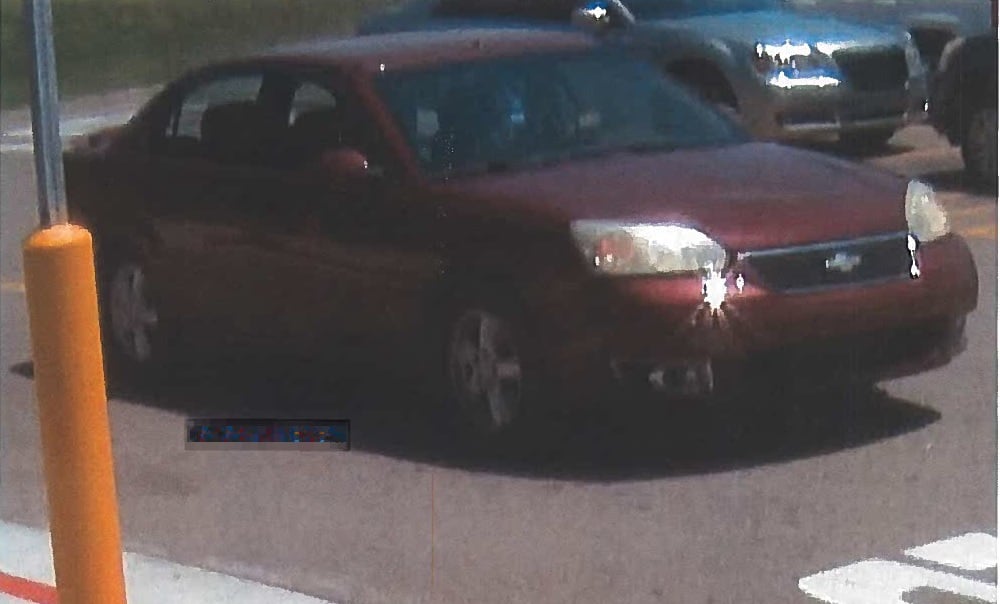 Suspect vehicle from inverter generator theft from parked trailer at Walmart in Hanson in Hopkins County on 6-28-19