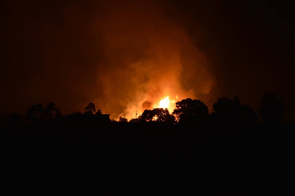 Gas explosion in the Moreland-area of Lincoln County lights up the overnight sky 8-1-19