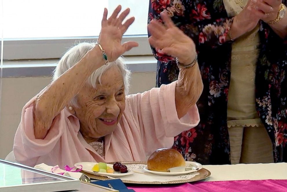 PHOTO: Louise Jean Signore celebrates her 107 birthday in the Bronx.