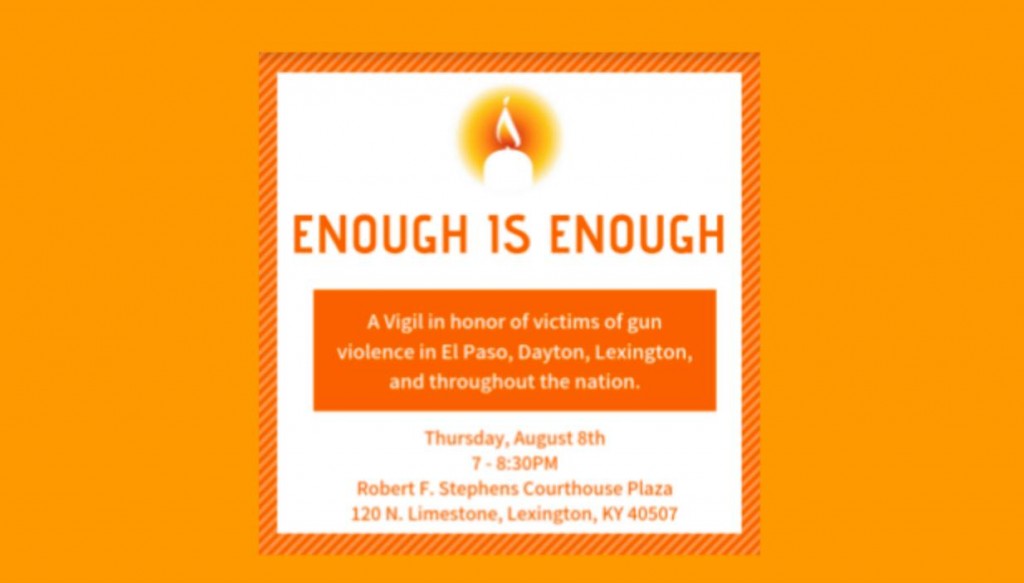 Lexington to hold Gun Violence vigil Thursday night