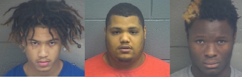 Three charged in connection with murder of Nathaniel Shelby.