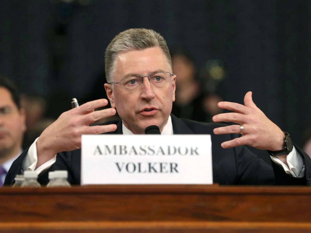 PHOTO: Former State Department special envoy to Ukraine Kurt Volker testifies before the House Intelligence Committee on Capitol Hill, Nov. 19, 2019.