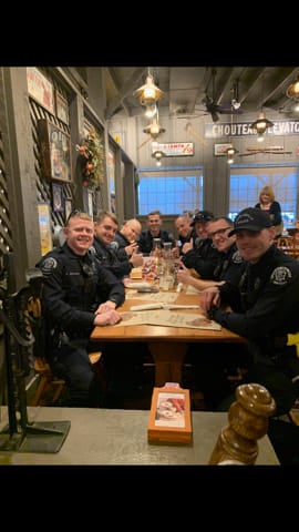 Anonymous customers buys breakfast for Nicholasville Police officers on Thanksgiving morning in Cracker Barrel on 11-28-19