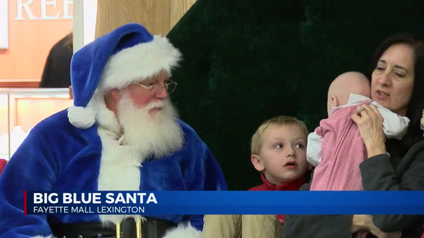 Big Blue Santa event at Fayette Mall in Lexington sponsored by UK Athletics 12-11-19