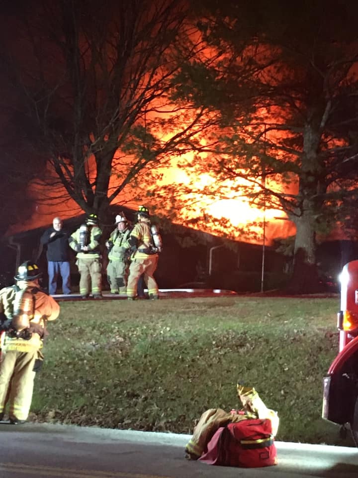A house fire in Madison County on College Hill Road left a homeowner with burns.