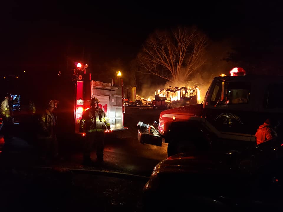 Overnight house fire on Spednick Boulevard in Powell County took fire departments from Stanton and Clay City four hours to put out on 12-10-19.  The photo is courtesy of the Clay City Fire Department