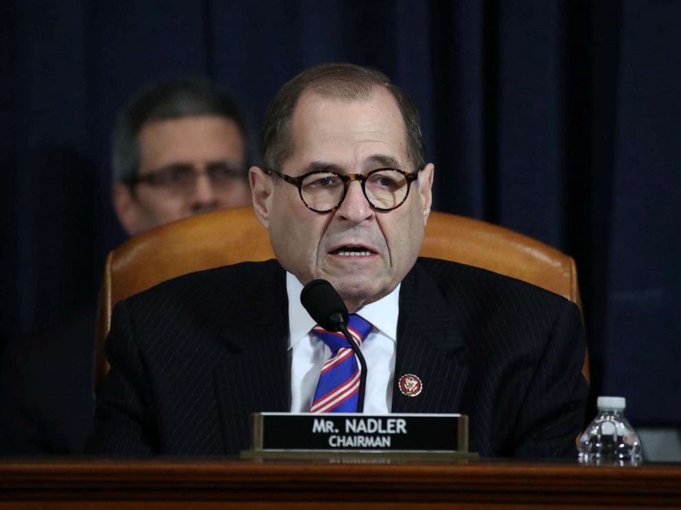 PHOTO: House Judiciary Committee Chairman Jerrold Nadler speaks before a meeting of the House Judiciary Committee in the Longworth House Office Building on Capitol Hill, Dec. 4, 2019, in Washington.
