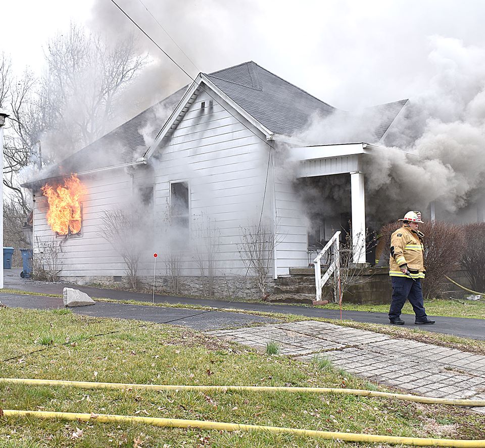 98-year old Virginia Wiley died from injuries suffered in this house fire on 2-25-20 on Court Street in Anderson County.  Photo courtesy of:  The Anderson News
