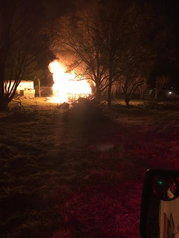 Outbuilding catches fire on Abway Street in Mt. Vernon.  Photo courtesy Mount Vernon Fire Dept.