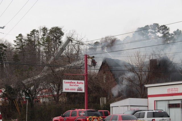 House fire on Main Street at Moren Town Road in London 3-4-20.  Photo courtesy of Nita Johnson and The Sentinel Echo